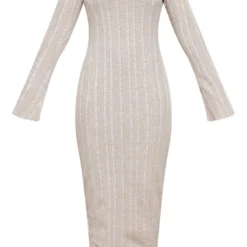 Robe Longue Côtelée Avoine Découpée à Nouer Dans Le Cou -Jupe Lumine Soldes Boutique 768f1284e3261b30389b1e505111f29977084b31 cnd4072 5