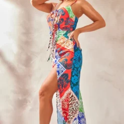 Robe Mi-longue Asymétrique Multicolore Imprimé Cachemire à Bretelles Et Liens à Nouer 7 Robe Mi-longue Asymétrique Multicolore Imprimé Cachemire à Bretelles Et Liens à Nouer -Jupe Lumine Soldes Boutique 76d4190ea04f2f3418ef7bc4fcb3e0b8848e19cd cne6510 3