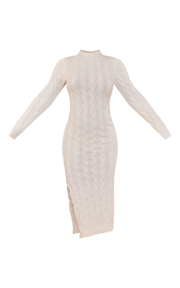 Robe Longue Blanche En Maille Tricot 5 Robe Longue Blanche En Maille Tricot – Image 5