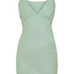 Robe Moulante Deluxe Vert Menthe Ornée Et Décolletée -Jupe Lumine Soldes Boutique 7abdd786dd21933b8cbefb5279e6ea95252baaf8 CMY3182 4