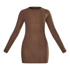 Robe Moulante Texturée Espresso à Manches Longues Et Col Ras -Jupe Lumine Soldes Boutique 7ad808cef9ac359abe07b69b40cc0cda6fef60a9 cnb9615 5