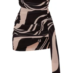 Robe Moulante Bustier En Mousseline De Soie Noire Imprimé Tourbillons à Détail Drapé -Jupe Lumine Soldes Boutique 7bfa0167aeb28a67d7ef742be1955253f2e19168 cmz8352 6