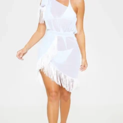 Robe De Plage Asymétrique à Franges Blanche -Jupe Lumine Soldes Boutique 7c34ea9654e59f5574c6e1894c5793ae81639e85 CMA9041 4