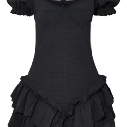 Robe Noire Texturée à Manches Bouffantes Et Jupe Volantée 9 Robe Noire Texturée à Manches Bouffantes Et Jupe Volantée -Jupe Lumine Soldes Boutique 7db952badbd9777d0bf3c3a90bce22a4d5b008c2 cmt1597 5