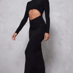 Robe Longue Moulante Découpée Noire à Taille Froncée Et Manches Longues 7 Robe Longue Moulante Découpée Noire à Taille Froncée Et Manches Longues -Jupe Lumine Soldes Boutique 7e5d88e68174f7a2986753e61062051504490aee cnd0416 3