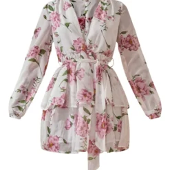 Robe Patineuse Blanche à Imprimé Floral En Mousseline De Soie Avec Décolleté Plongeant -Jupe Lumine Soldes Boutique 7ea65d0a3844dfb8be7074615efd888e2a8d1a7f clv2486 5