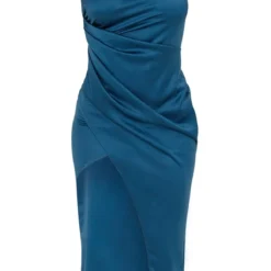 Robe Mi-longue Bleu Marine Satinée Plissée à épaule Unique 9 Robe Mi-longue Bleu Marine Satinée Plissée à épaule Unique -Jupe Lumine Soldes Boutique 7ffa55a1b6ce833307c22d5a54180e6327cce351 cmt9188 6