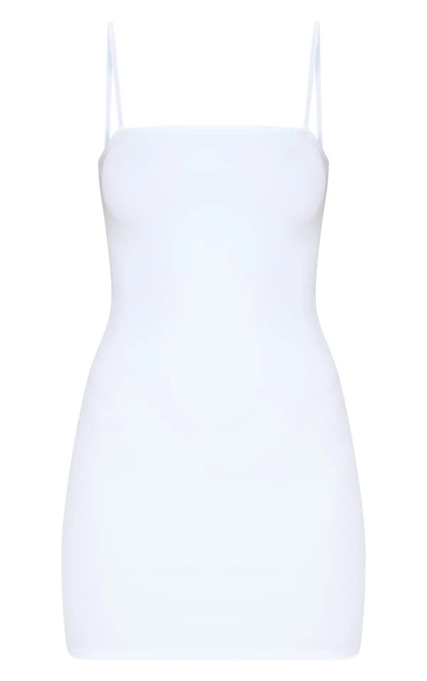 Desri Robe Moulante Blanche à Col Droit 3 Desri Robe Moulante Blanche à Col Droit – Image 3