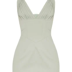 Robe Moulante En Maille Tissée Vert Sauge Kaki à Bonnets Plissés Et Dos Nu -Jupe Lumine Soldes Boutique 81464d02b572d65ade169517b403187aeb881f11 cne3774 5