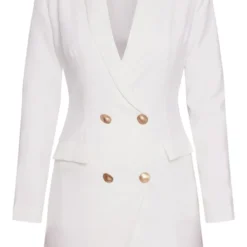 Robe Blazer Blanche à Boutons Dorés -Jupe Lumine Soldes Boutique 8162dd73cdcd04d9ddb0e1247c8564c46471fb62 clz5433 5