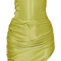 Robe Moulante Froncée Satinée Vert Citron à Armatures Et Détail Bonnets -Jupe Lumine Soldes Boutique 81b63e1ee57193470eabfd400c58b55cb13d3c87 cnd0378 5