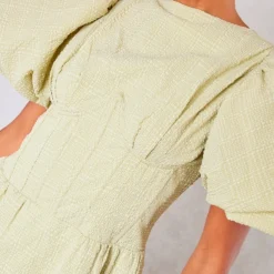 Robe Moulante Pistache à Corset Armatures Et Manches Bouffantes -Jupe Lumine Soldes Boutique 81c52c3e1217b9b4d95ac353f35c84e363f8deaa cne2925 4