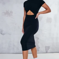 Robe Mi-longue Noire En Jersey à Mancherons Et Découpes Détail Noeud -Jupe Lumine Soldes Boutique 81e0e8f59861dcac5d2bf9f8ec4e40b189bfeaa8 cnb7235 3