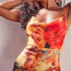 Robe Longue Lacée Dans Le Dos Orange Fleurie En Mousseline De Soie Transparente 8 Robe Longue Lacée Dans Le Dos Orange Fleurie En Mousseline De Soie Transparente -Jupe Lumine Soldes Boutique 826ec898b5bd24c12160366bf4150e90ef01e4d5 cnd7592 4