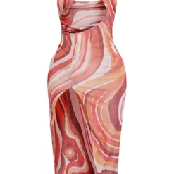 Robe Moulante Mi-longue En Acétate Découpée Orange Imprimé Abstrait à Dos Nu -Jupe Lumine Soldes Boutique 82a96ad8c2f45f09a225a55bdd69afe181a6778b cne7747 5