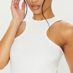 Robe Moulante Blanche Côtelée Brossée à Dos Nageur -Jupe Lumine Soldes Boutique 82f3bcd00ede9ef05610e34930be4210bf44c5af CMM1615 4