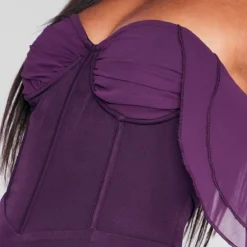 Robe Moulante Froncée Prune Drapée à Col Bardot Et Détail Bonnets -Jupe Lumine Soldes Boutique 83e6ddb4c62c1d3e35cc80fcf728e99ddb1d188e cnb9151 4