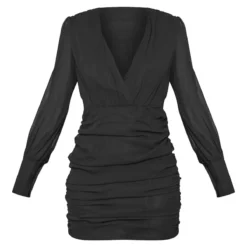 Robe Moulante En Mousseline De Soie Froncée Noire à Manches Longues -Jupe Lumine Soldes Boutique 8554c8255872e5b3784c4da8ca8eebef79eae7c6 cmf2121 5