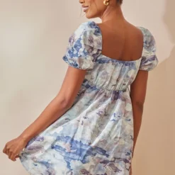 Robe Droite Tissée Grise à Imprimé Abstrait Et Buste Froncé -Jupe Lumine Soldes Boutique 85b21cff9ccaba050b6c2933edc9bc9102e35992 cnd1218 2