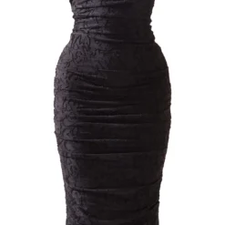 Robe Bustier Longue Texturée Fleurie Noire Froncée Sur Le Côté -Jupe Lumine Soldes Boutique 85ff81ad753acf1d2ae9b33a660d718990dc6ab2 cnd7618 5