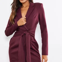 Robe Blazer Cache-coeur Prune