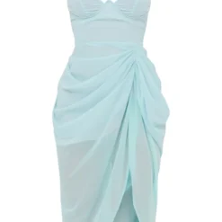 Robe Mi-longue Bleu Clair Drapée Détail Armatures -Jupe Lumine Soldes Boutique 86f8824b0f52b035b52dbeff503afe99d6a76b97 cnd7568 5