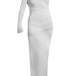 Robe Longue Fendue En Mesh Transparent Blanc Froncé 9 Robe Longue Fendue En Mesh Transparent Blanc Froncé -Jupe Lumine Soldes Boutique 86fb98d8776ec210c1a639bad203d42882ba3cd1 cne1008 5