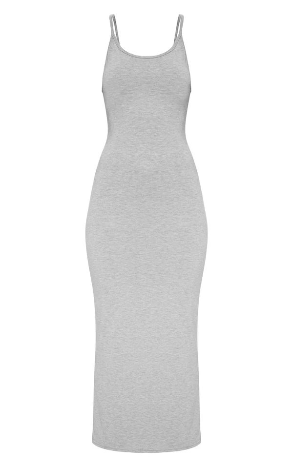 Logic Robe Longue Grise à Bretelles Et Côtés échancrés 3 Logic Robe Longue Grise à Bretelles Et Côtés échancrés – Image 3
