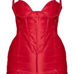 Robe Moulante Rouge Satinée à Corset Et Détail Bonnets -Jupe Lumine Soldes Boutique 88322390d0d41db1dddf8ef672759fdb36b52b06 cnc7783 5