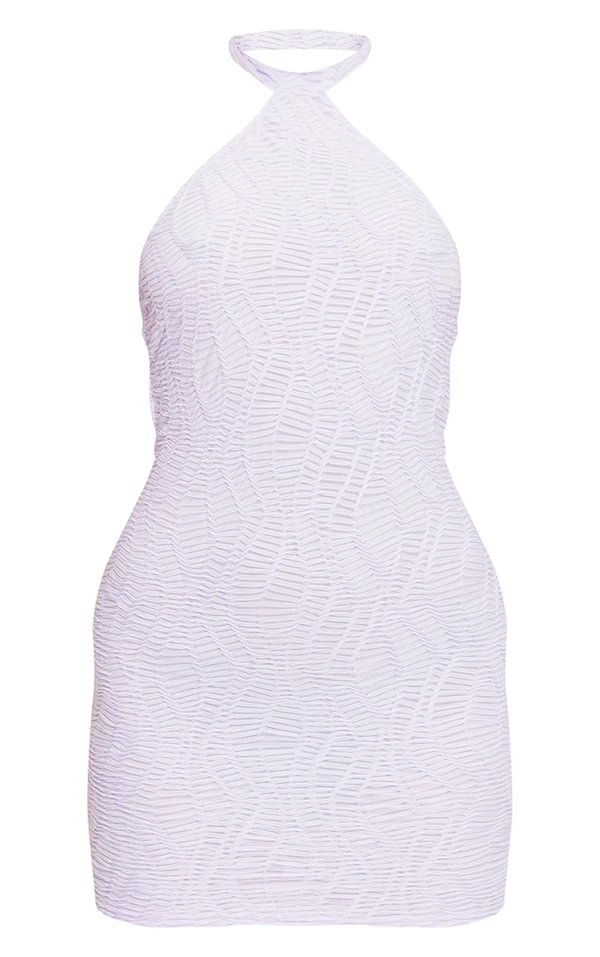 Robe Moulante Texturée Transparente Blanche Nouée Dans Le Cou à Dos Ouvert 5 Robe Moulante Texturée Transparente Blanche Nouée Dans Le Cou à Dos Ouvert – Image 5