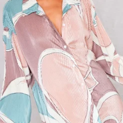 Robe Chemise Plissée Gris Anthracite à Imprimé Abstrait Et Ourlet Volanté -Jupe Lumine Soldes Boutique 88b58a2cf39c87783a0d608995985320bc056b0a cne2696 4