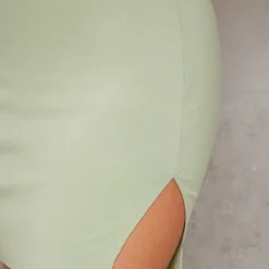 Robe Droite Vert Sauge Tissée Stretch à Col Carré -Jupe Lumine Soldes Boutique 88eacd0fc7882a59dfaf9d6235ca6a2a24db2bec cne2869 4