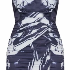 Robe Moulante Asymétrique Imprimé Marbré Noir à Ourlet Pointu -Jupe Lumine Soldes Boutique 891307531edcde402ec58a536a50b2e9b88f069c cnd0380 5