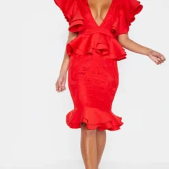 Robe Mi-longue Rouge Décolletée & Extrêmement Volantée 8 Robe Mi-longue Rouge Décolletée & Extrêmement Volantée -Jupe Lumine Soldes Boutique 896723045829befaf877444a7c06a8f0452b2890 cmd8606 4