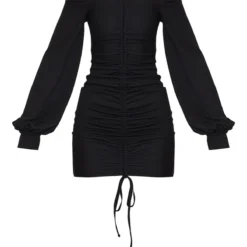 Robe Moulante Noire Côtelée à Col Bardot & Manches Bouffantes -Jupe Lumine Soldes Boutique 8a55c3cd2a8fa482b00eb01dc0fce20611ac9c31 cmm1742 5