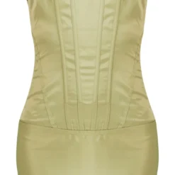 Robe Moulante Satinée Sauge à Détail Corset -Jupe Lumine Soldes Boutique 8b1e62da6be111ed29df87a608759ef1ece780de cnd2173 5