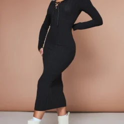 Robe Longue Côtelée Noire à Détail Lacé 7 Robe Longue Côtelée Noire à Détail Lacé -Jupe Lumine Soldes Boutique 8b6ce9b676fd58b7985b77f98f1abcc4f5df4b49 cnb9656 3