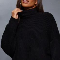 Robe Pull En Maille Tricot Noir Profond à Col Roulé -Jupe Lumine Soldes Boutique 8e401b0953f92f2a84630fc0831d188e9aa14890 cnc0962 4