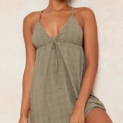 Robe Droite Kaki Tissée à Bretelles Croisées Dans Le Dos -Jupe Lumine Soldes Boutique 8eaf432e10a9749c1951dc7d203a45a47d2939a7 cmy8311 5