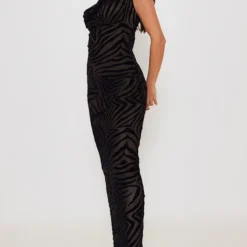 Robe Longue Transparente Noire à Zébrures Floquées Et Noeud -Jupe Lumine Soldes Boutique 8efd6c4128f2b4005531463c7e0a3a85282243d4 cnd0599 3