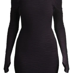 Robe Moulante Texturée Noire à Trous Pour Les Pouces Et Dos Nu -Jupe Lumine Soldes Boutique 8f22a6d85f49e98a708fb810e720a49776a2aa96 cnc2956 5