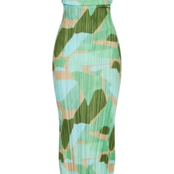 Robe Longue Plissée Verte à Imprimé Abstrait Et Bretelles -Jupe Lumine Soldes Boutique 8f5f51ddc31658b101afc814fed6ee9410890e78 cmz2308 6