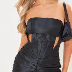 Robe Moulante Bustier Tissée Froncée Noire à Découpes -Jupe Lumine Soldes Boutique 8f70e34a35fb4260224f10a01a77181e0e052887 cnd2209 4