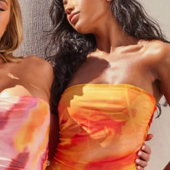 Robe Bustier Longue Fleurie Froncée En Mesh Orange 8 Robe Bustier Longue Fleurie Froncée En Mesh Orange -Jupe Lumine Soldes Boutique 90747f5e33343de33fc75d3364674f00936d29c1 cnd7602 4