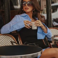 Robe Bustier Courte En Maille Tricot Côtelée Noire