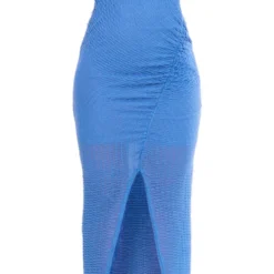 Robe Asymétrique Longue Texturée Bleue à Col Bardot Et Fronces -Jupe Lumine Soldes Boutique 9173a68a82eb73da6047e452fb29d58fcb2bfaa4 cnd7629 5