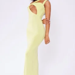 Robe Asymétrique Longue Très Moulante Vert Citron à Bretelle Nouée -Jupe Lumine Soldes Boutique 91ea06e4267ececbd62bee495e0c94e9785a326f cne1451 3