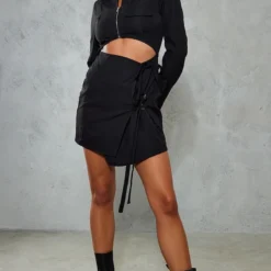 Robe Moulante Noire Tissée Découpée à Jupe Nouée -Jupe Lumine Soldes Boutique 91f15e7ff5e7fc2d04ea1cf74c4e9da95707f248 cnb3579 3