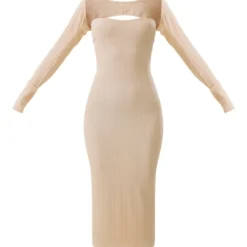 Robe Bustier Mi-longue Côtelée Texturée Gris Pierre à Détail Manches -Jupe Lumine Soldes Boutique 9225479466fbaaa938825d80ec146a04e37c15a6 cnd6104 5