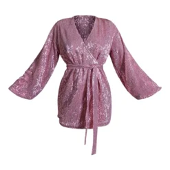 Robe Droite Portefeuille à Sequins Rose Et Manches Ballon -Jupe Lumine Soldes Boutique 9427a1036327acf8af7942ea0c983fa455aa4107 cnb8719 5